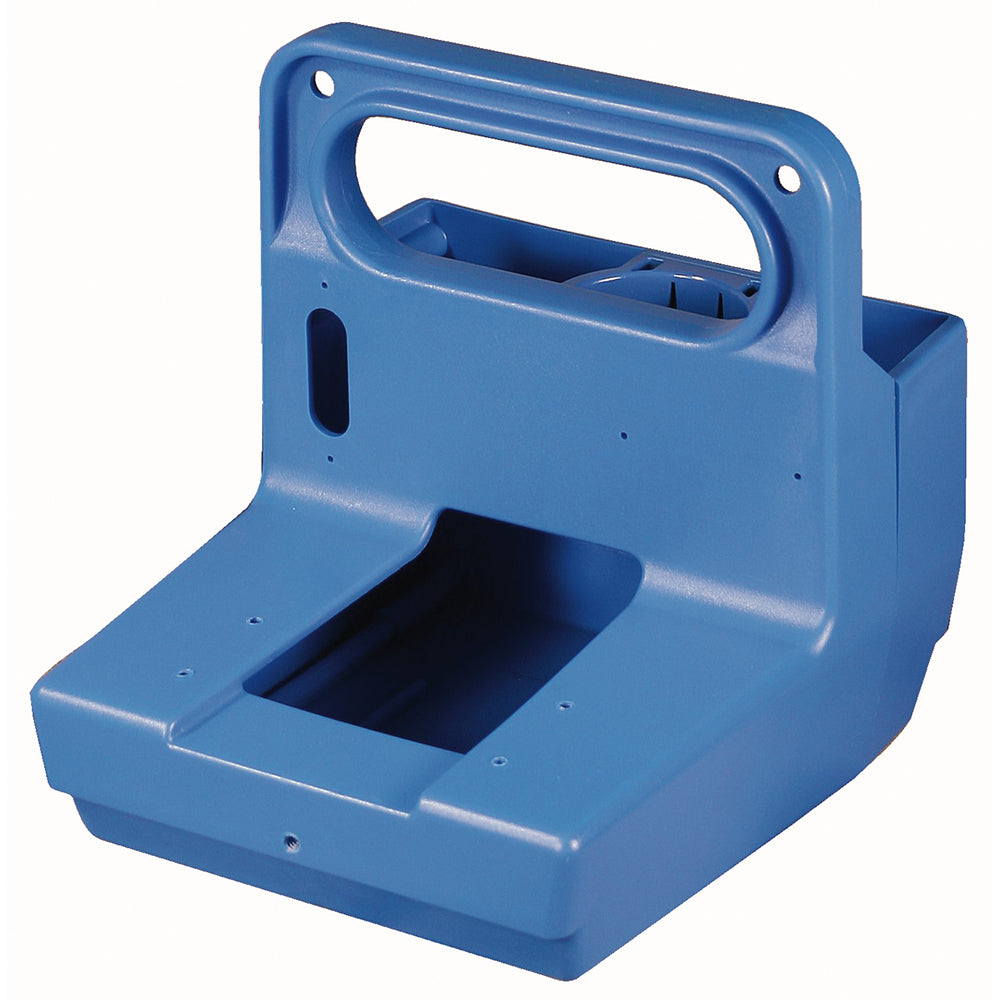 Vexilar Genz Blue Box waterproof carrying case for fishing gear, durable and protective for outdoor use.