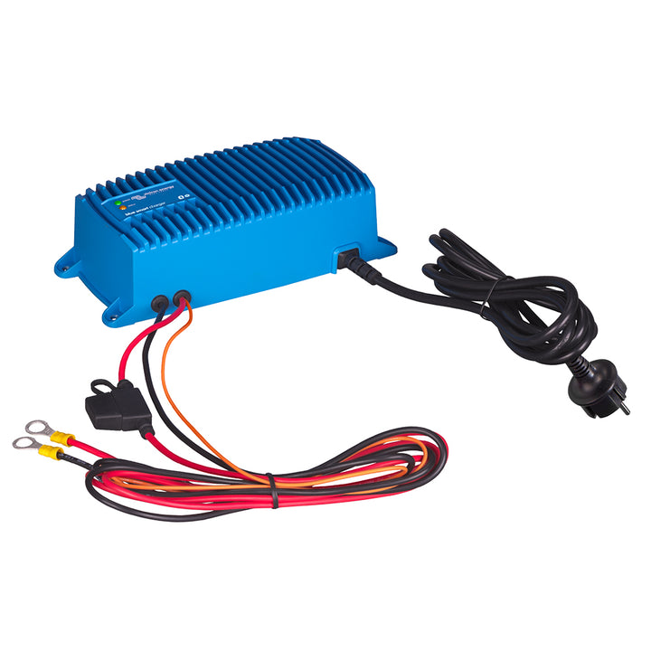 Victron BlueSmart IP67 battery charger for 12/25V systems, weatherproof design by Victron Energy, UL approved.