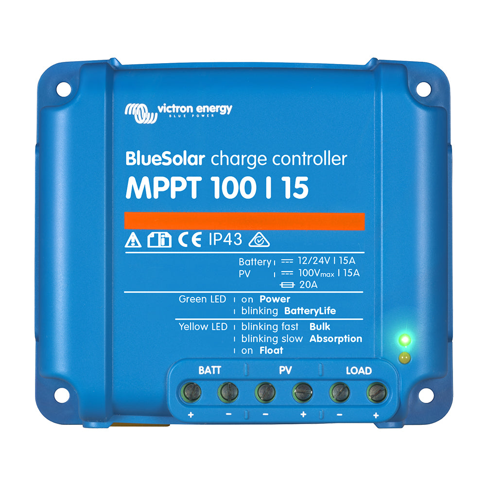 Victron BlueSolar MPPT Charge Controller for batteries, 100V, 15A, UL approved, compact solar charging device by Victron Energy