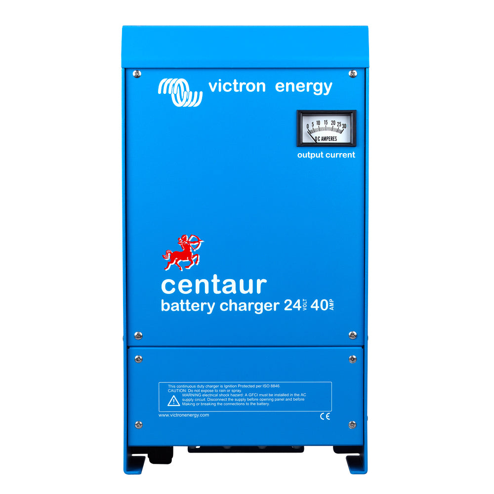 Victron Centaur 24VDC 40AMP 3-Bank Battery Charger for 120-240VAC power, durable and reliable for marine or RV use.