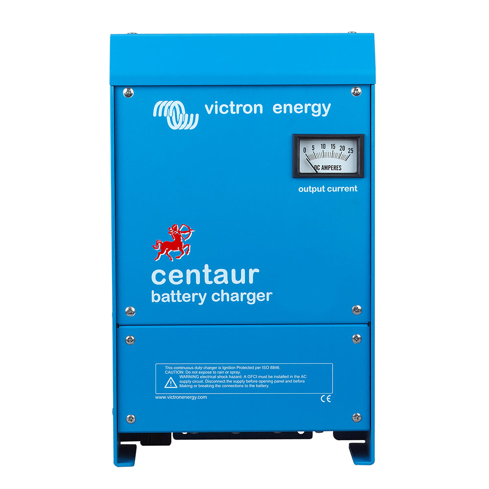 Victron Energy Centaur 50AMP Battery Charger, 12/50V, 120-240V, durable marine and RV battery charger in black.