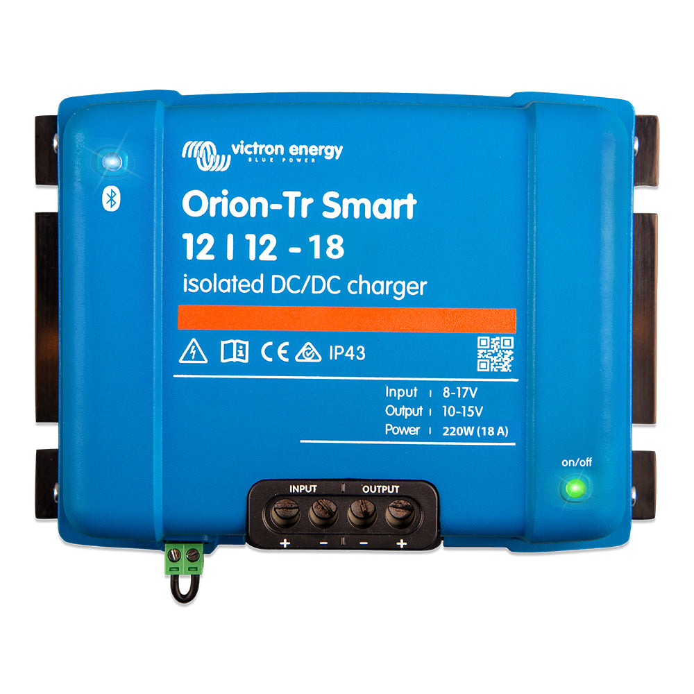Victron Orion-TR Smart 12/12-18 18A isolated DC-DC charger for batteries, from Victron Energy, with digital display and robust build