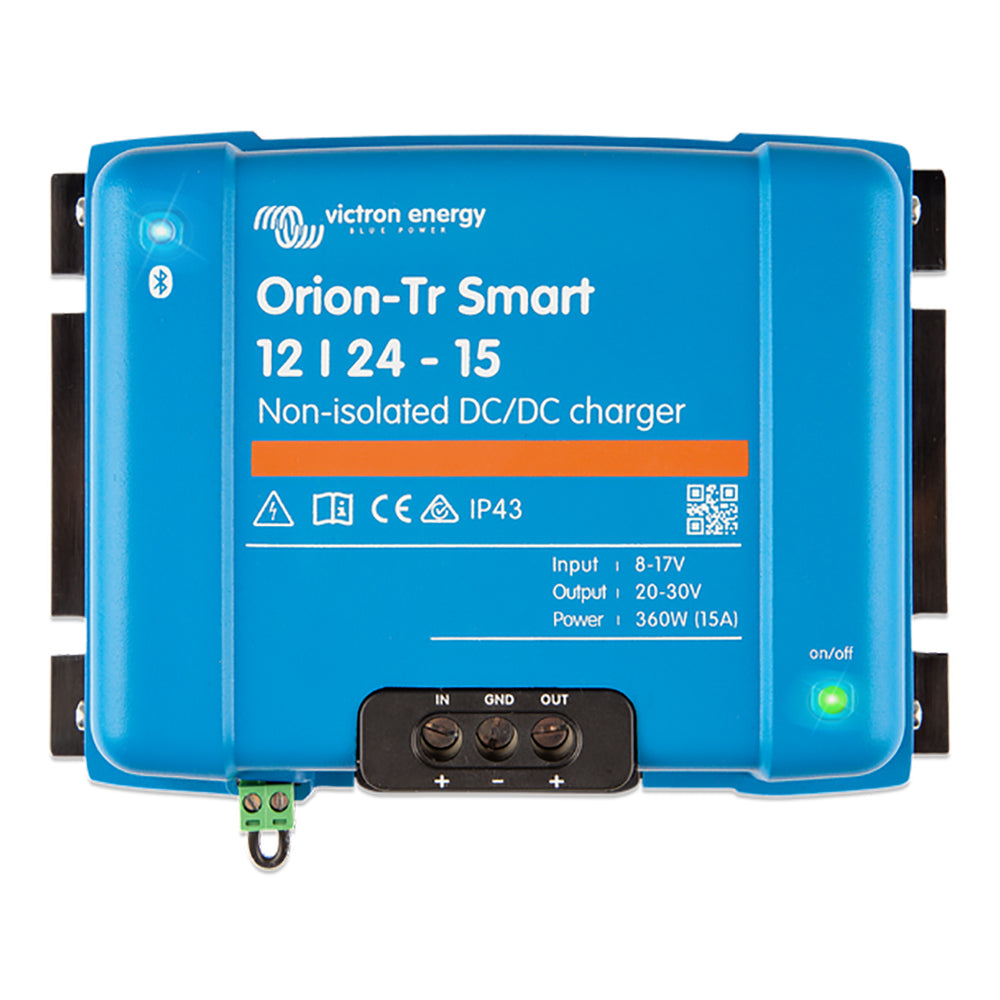 Victron Orion-TR Smart 12/24-15 15A non-isolated DC-DC power supply for battery charging, by Victron Energy.
