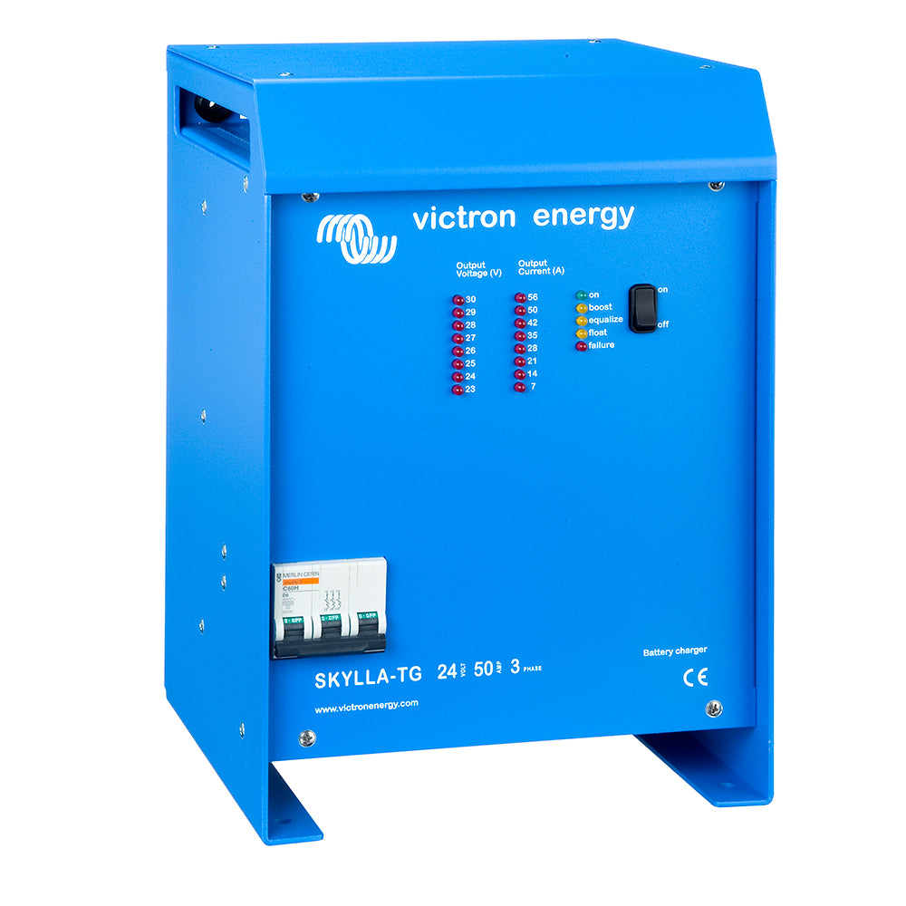 Victron Skylla 24/100 TG battery charger for 230V, durable power supply for marine and industrial battery systems.