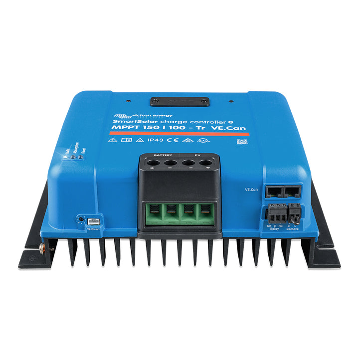Victron SmartSolar MPPT 150/100-TR VE.Can battery charger from Victron Energy with UL approval and digital display.
