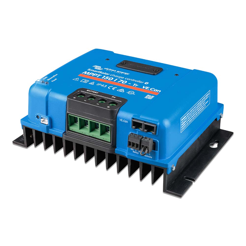 Victron SmartSolar MPPT 150/70-TR solar charge controller from Victron Energy with VE.CAN and UL approval, designed for efficient battery charging.