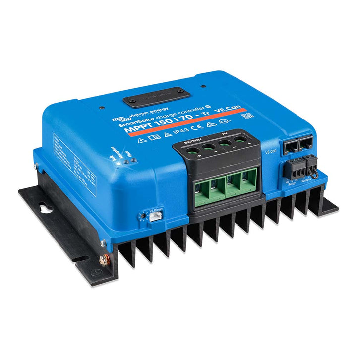 Victron SmartSolar MPPT 150/70-TR solar charge controller from Victron Energy with VE.CAN and UL approval, used for battery charging.
