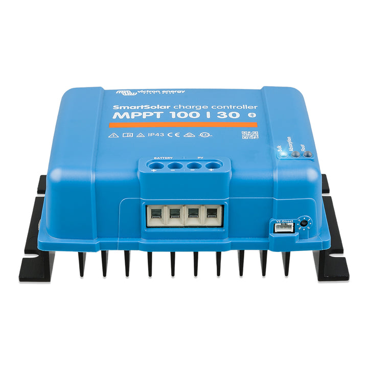 Victron SmartSolar MPPT Charge Controller for batteries, 100V, 30AMP, energy-efficient solar power management by Victron Energy.