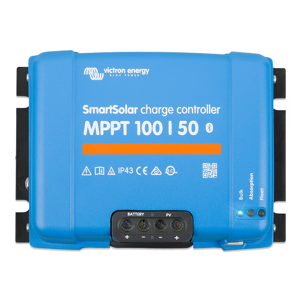 Victron SmartSolar MPPT Charge Controller 100V 50AMP for solar battery charging, with UL approval.