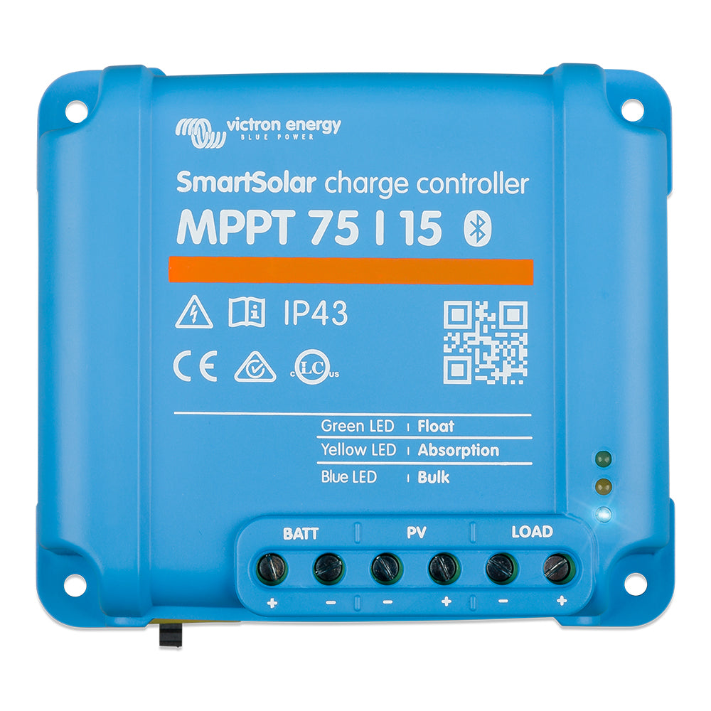 Victron SmartSolar MPPT solar charge controller for batteries, 75V, 15A, energy-efficient, UL-approved, by Victron Energy