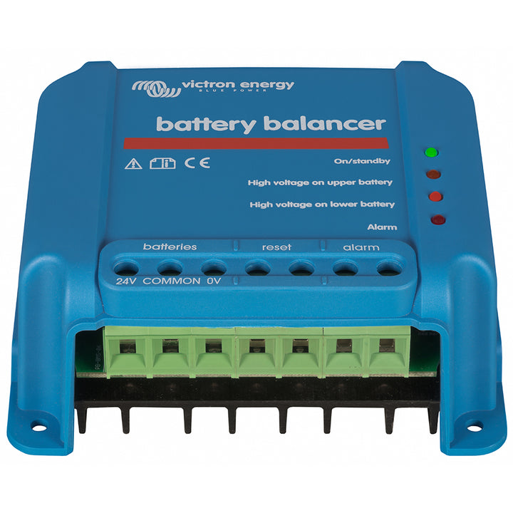 Victron Energy Battery Balancer for battery management, showing the device with digital display and connection ports.