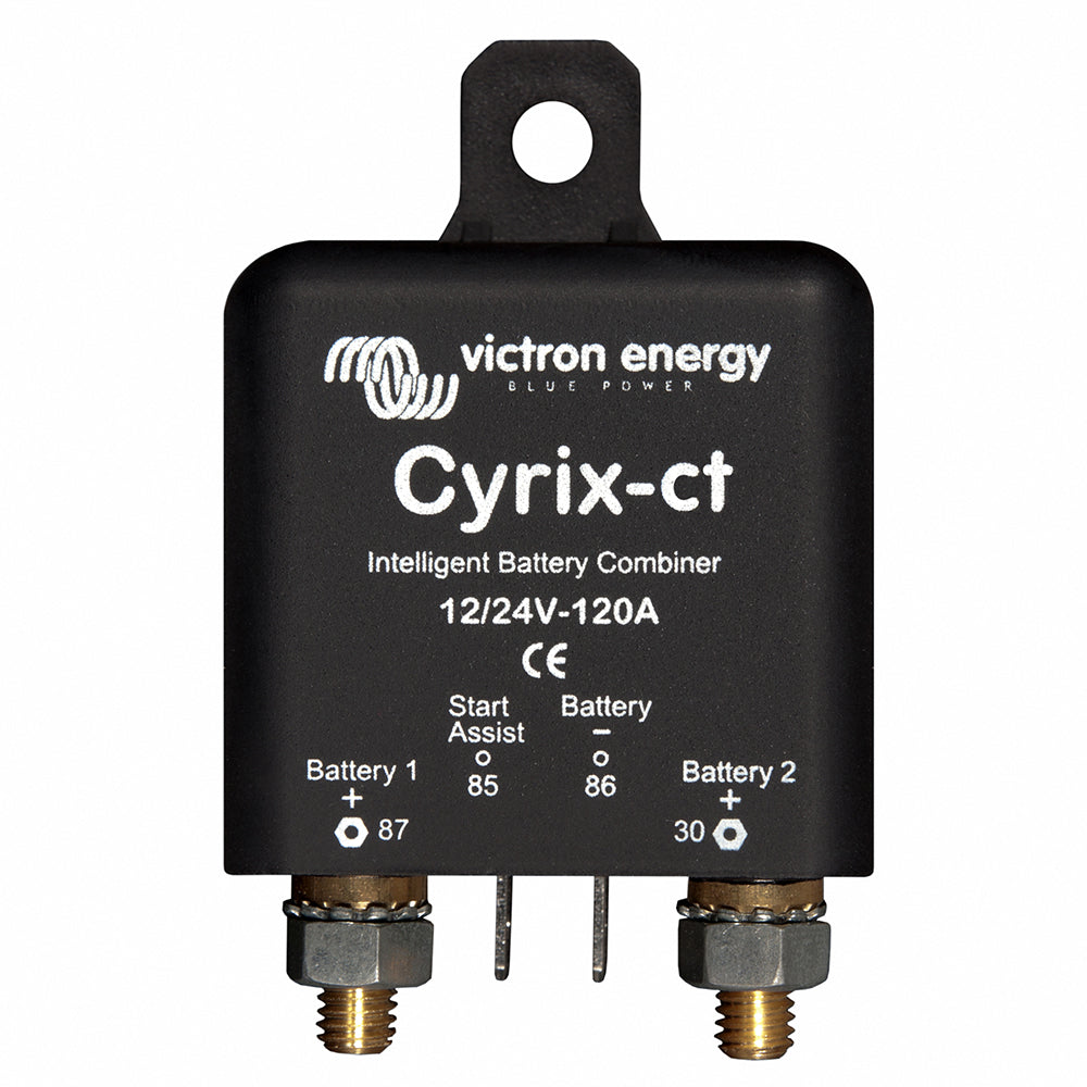 Victron Energy CYRIX-CT 12/24V 120A intelligent battery combiner for efficient battery management and power distribution.