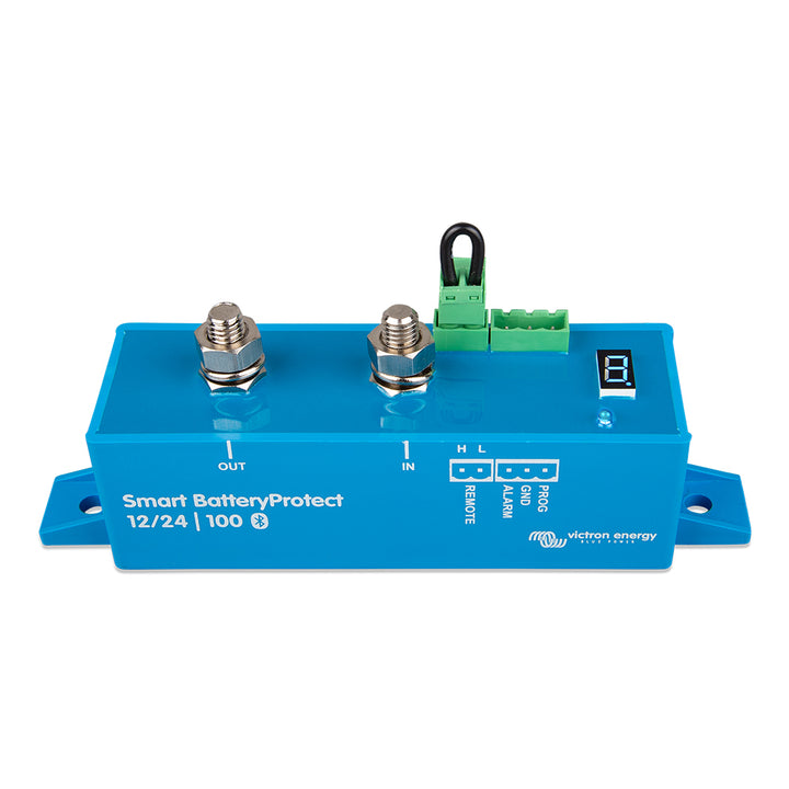 Victron Smart BatteryProtect 100AMP battery management device with Bluetooth, 6-35 VDC voltage range, for battery protection.