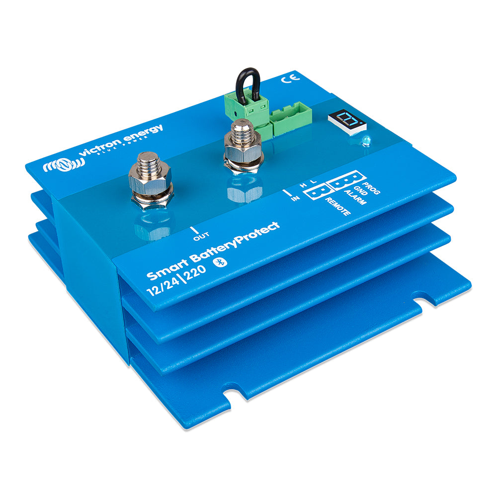 Victron Smart BatteryProtect battery management system with Bluetooth, 220AMP, 6-35VDC, for vehicle or solar battery protection.