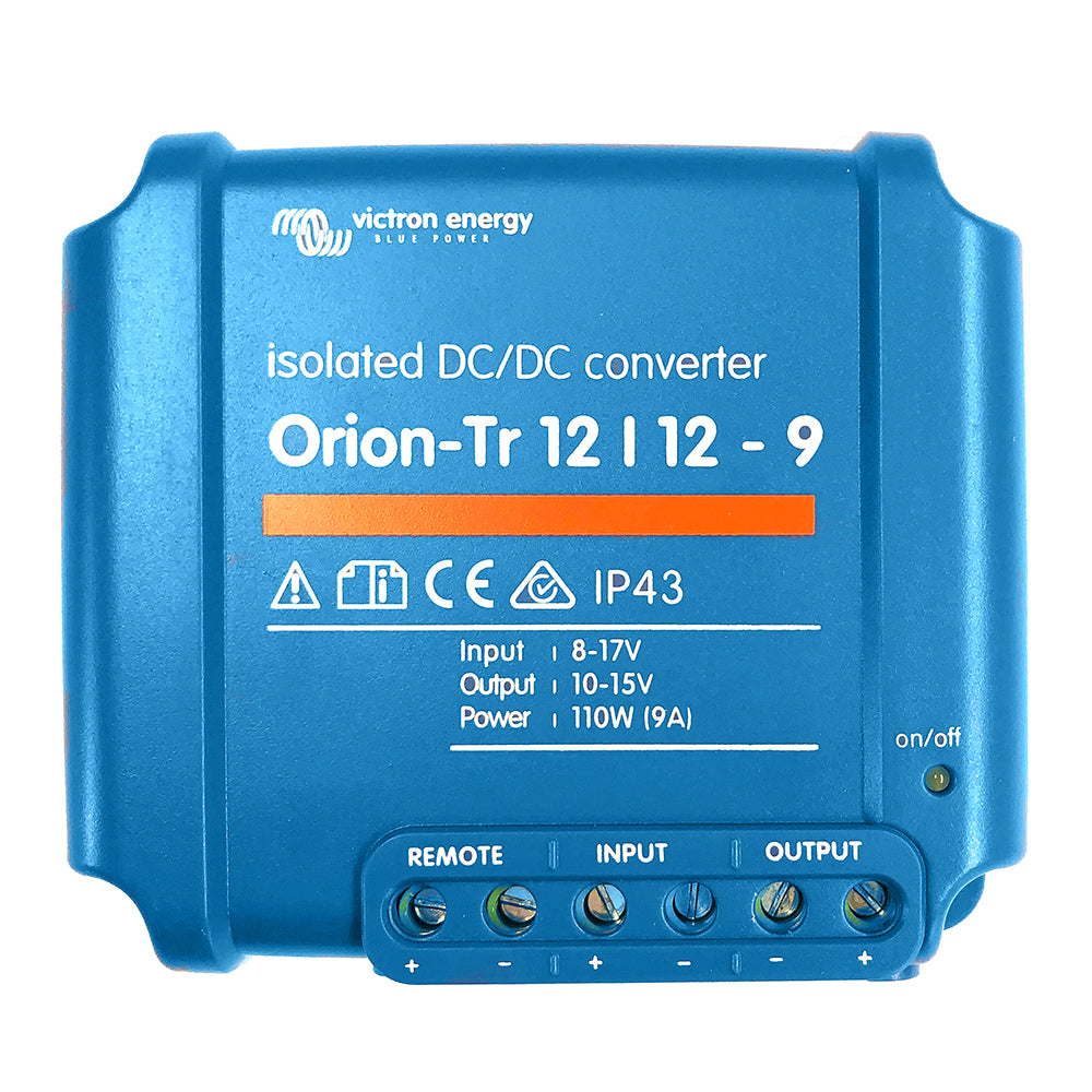Victron Orion-TR 12V DC to DC converter, 9A isolated power supply, compact DC-DC converter by Victron Energy.