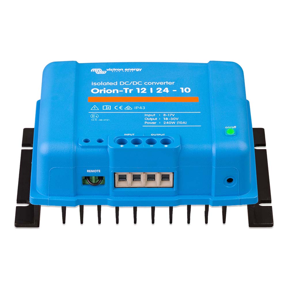 Victron Orion-TR DC-DC Converter 12V to 24V, 10A isolated power supply for automotive or solar applications.
