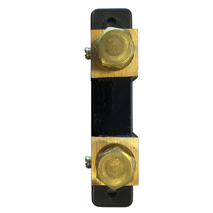 Victron Energy replacement shunt for BMV monitors with fuse block, PCB not included, shown in a close-up of the fuse connection area.