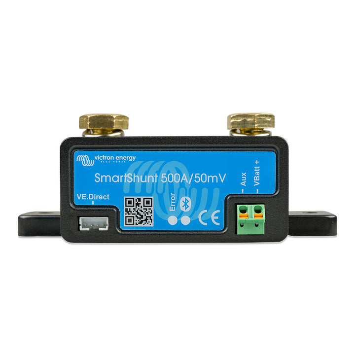 Victron SmartShunt 500AMP Bluetooth smart battery shunt for monitoring battery current and voltage in vehicle or marine systems.