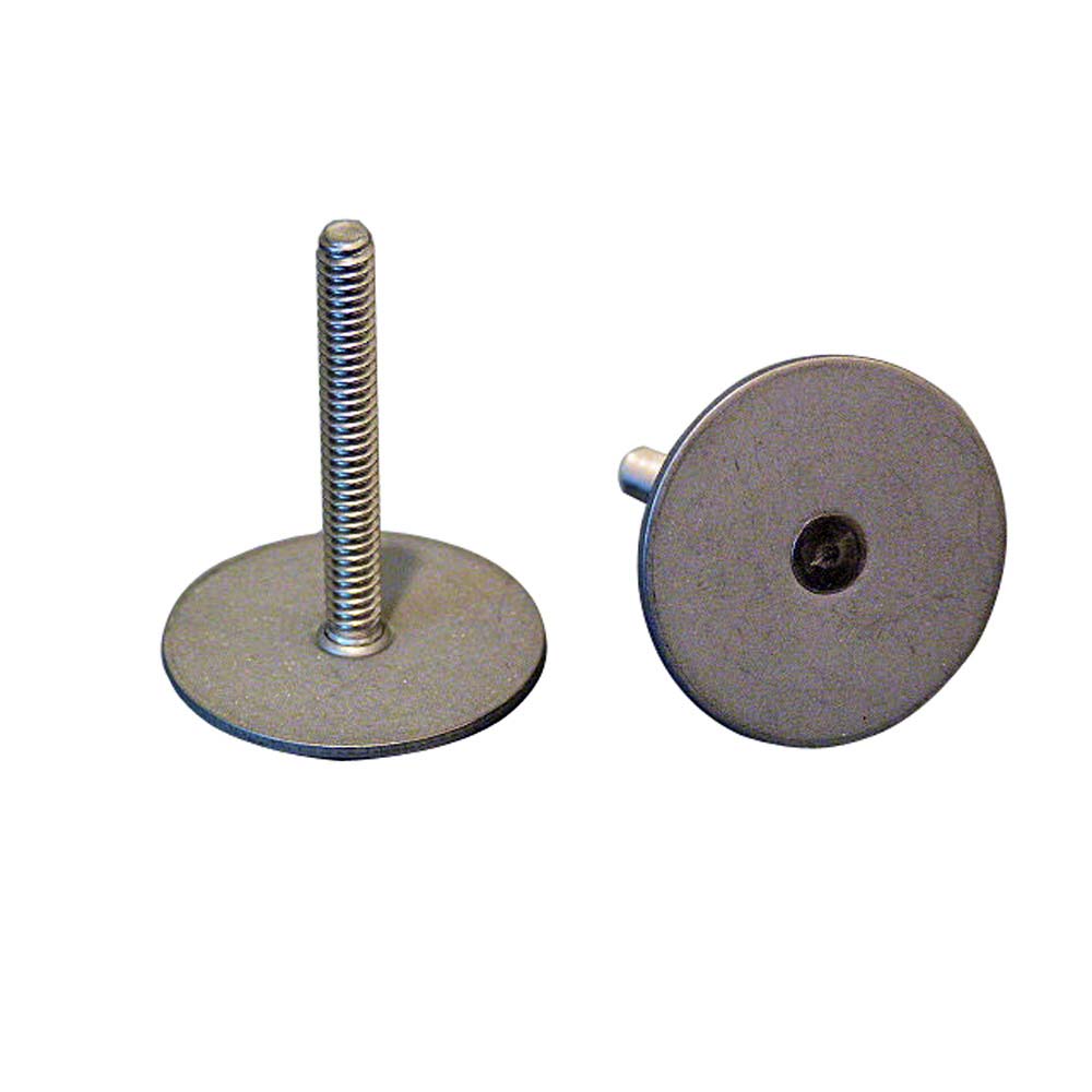 Stainless steel Weld Mount steering system stud with 1.25-inch base, 10 x 24 threads, 1-inch tall, 15-pack.