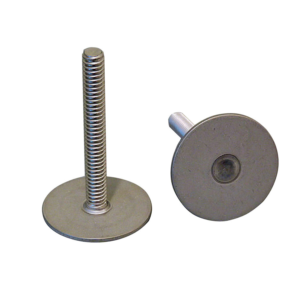 Set of 10 Weld Mount stainless steel 1.5-inch tall studs with 1/4" x 20 threaded holes, ideal for welding and fastening projects.