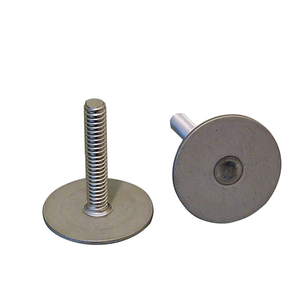 Stainless steel weld mount 1-inch tall stud with 1/4" x 20 threads, set of 10, used for welding and fastening applications.