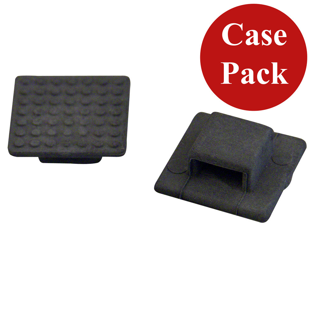 Small black nylon wire tie mount from Weld Mount AT-3B, shown in a pack of 500, ideal for organizing wires and cables.