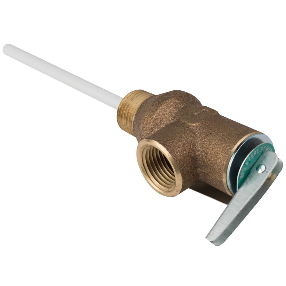 Whale Marine temperature and pressure relief valve for boat accessories, showing the valve with mounting components.