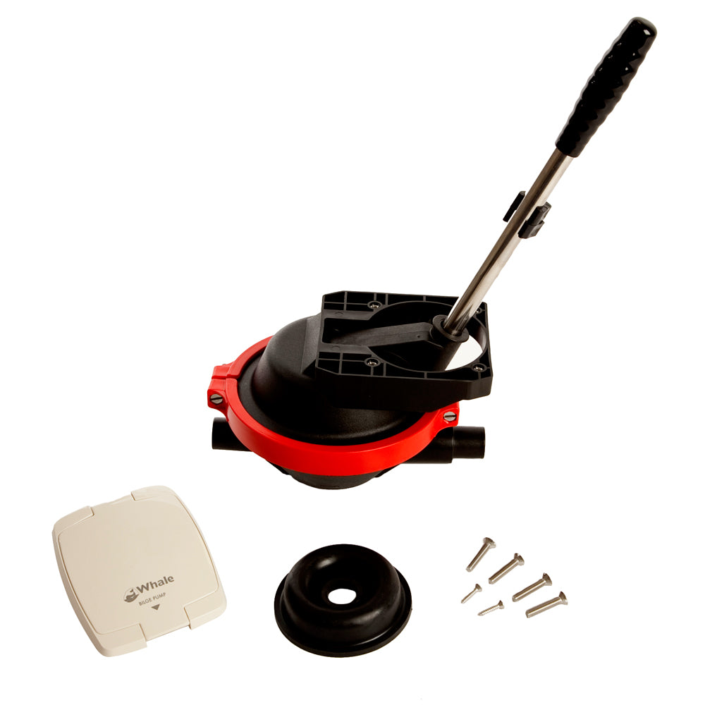 Whale Marine Compac 50 manual bilge pump with thru-deck and bulkhead mounting for marine bilge systems.