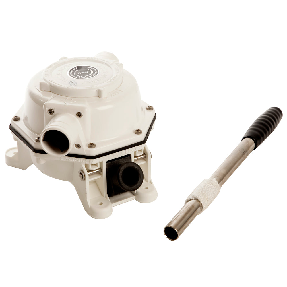 Whale MK5 Manual Black Waste Sanitation Pump, marine bilge pump with black finish, designed for sanitation and waste removal on boats.