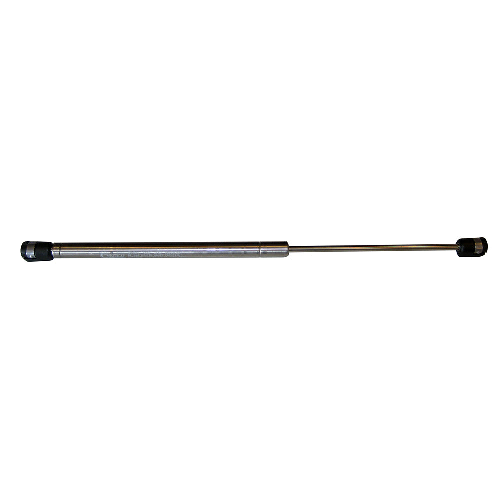 Whitecap 7.5-inch stainless steel gas spring with 20lb lift, showcasing its sleek, durable design and metal cylinder construction.