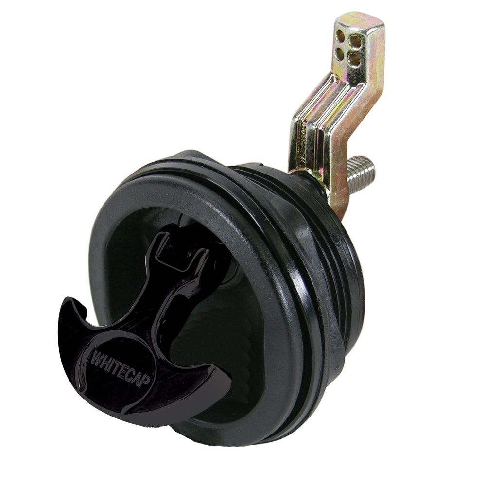 Whitecap T-Handle latch made of black nylon, non-locking design, suitable for secure enclosure closures.