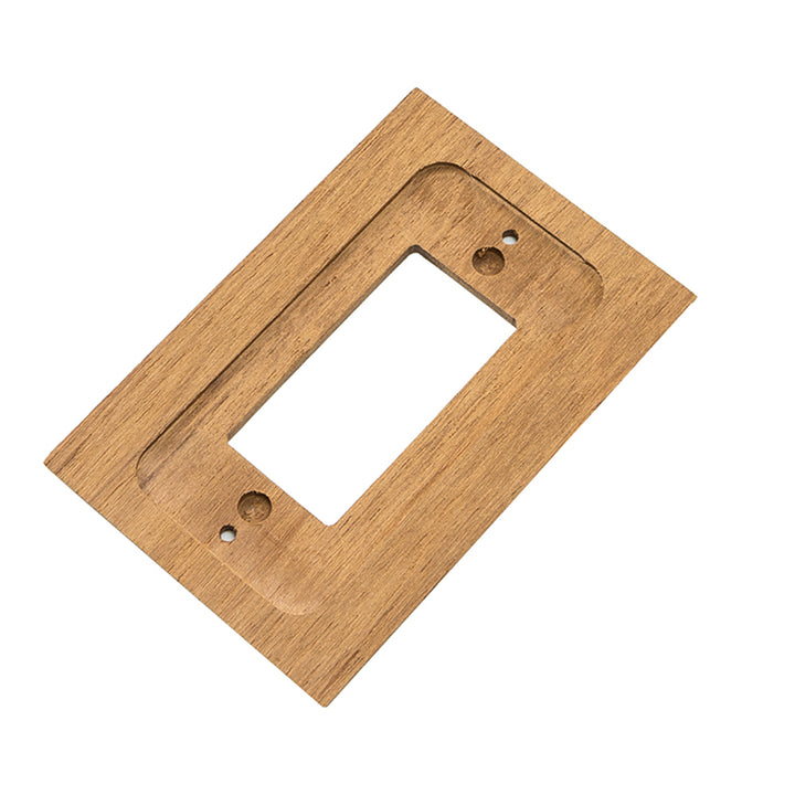 Whitecap teak ground fault outlet cover plate with protective receptacle cover, designed for outdoor electrical safety and durability