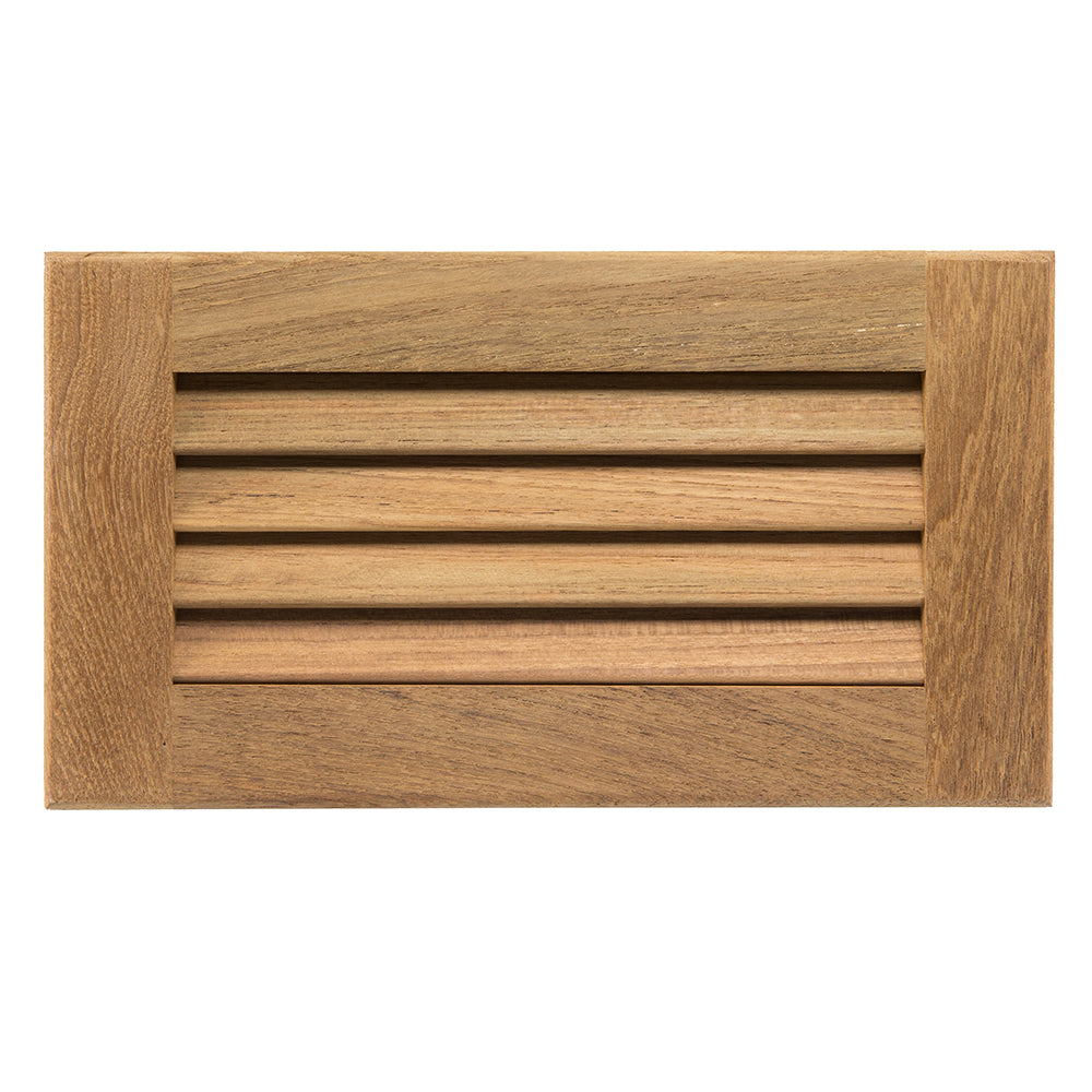 Whitecap teak louvered insert measuring 6-3/8 by 11-3/16 inches, crafted from durable teak wood with louvered design.