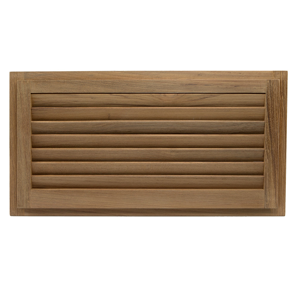 Whitecap teak louvered insert, 9-3/8 x 18 inches, showcasing its natural teak wood finish and louvered design