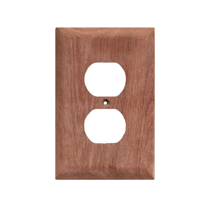 Whitecap teak outlet cover plate with a smooth teak finish, designed to protect electrical outlets with a stylish natural look.