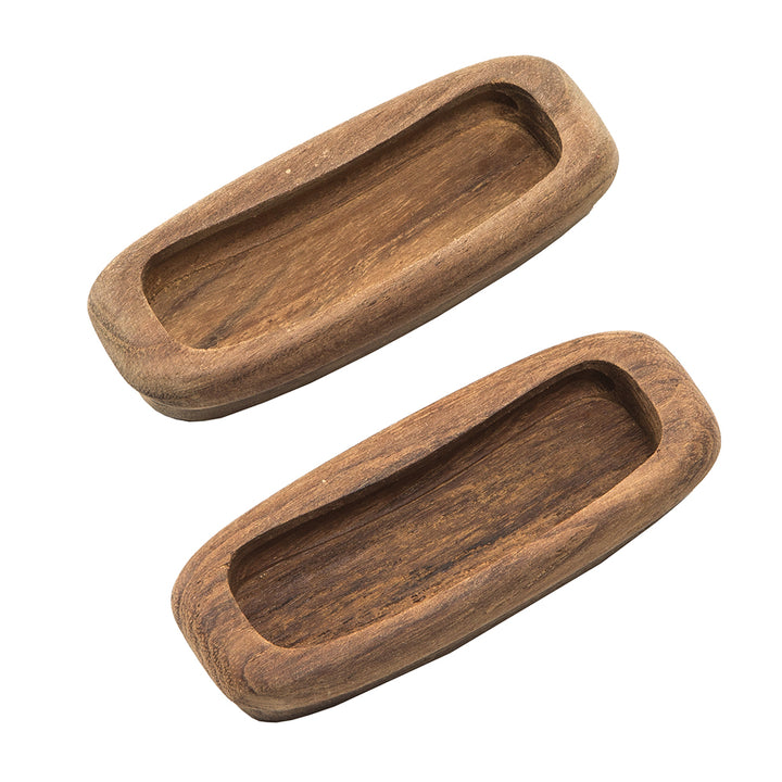 Whitecap teak rectangular drawer pulls, 3-1/4 inches long, in a 2-pack, made of durable teak wood for furniture drawers.
