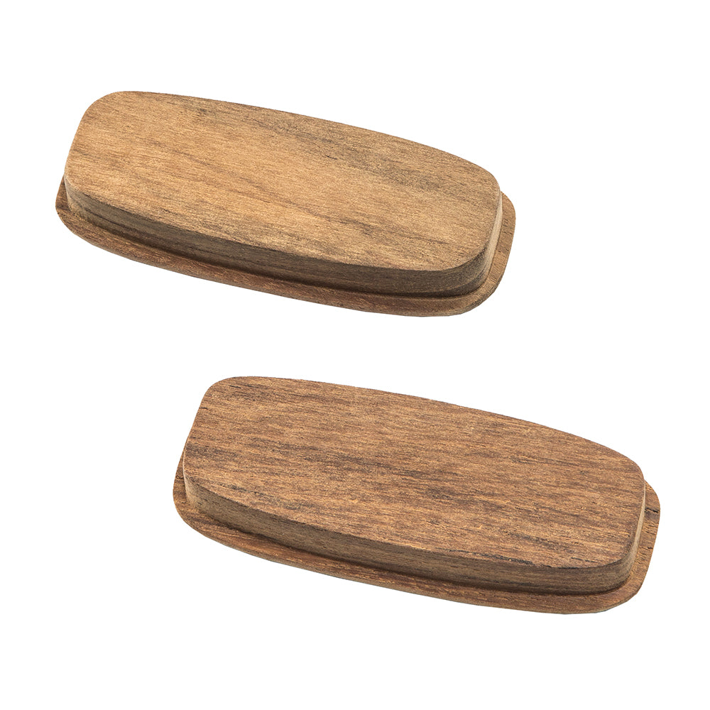 Whitecap teak rectangular drawer pulls, 3-1/4 inches, in a 2-pack, featuring natural teak wood finish and modern design.