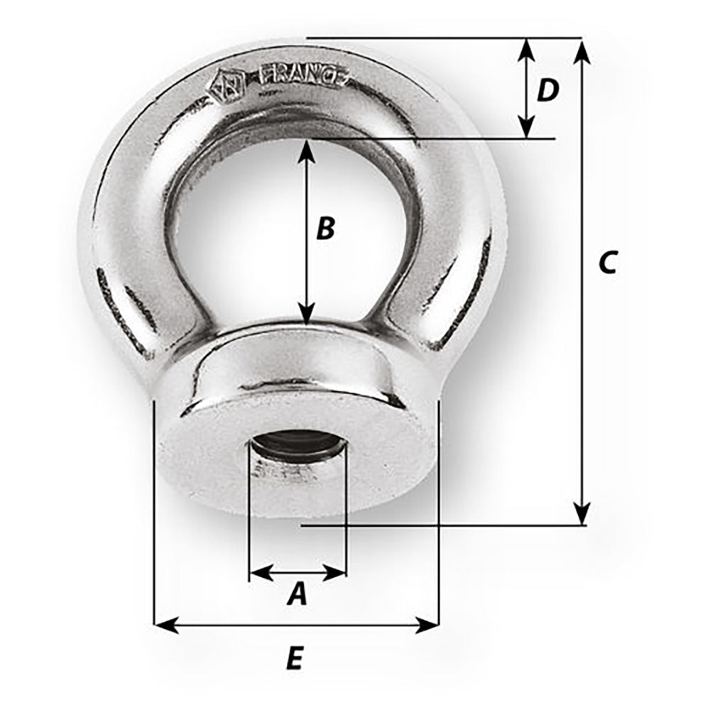 Wichard Écrou à Oeil 10mm - Filetage M12 x 175mm
