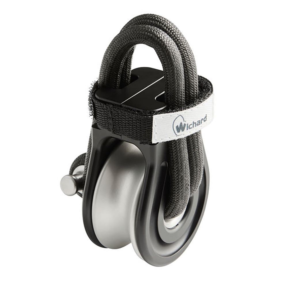 Wichard Marine Soft Snatch Block for 16mm ropes, showing the durable pulley with side plates and sheave for marine sailing use.