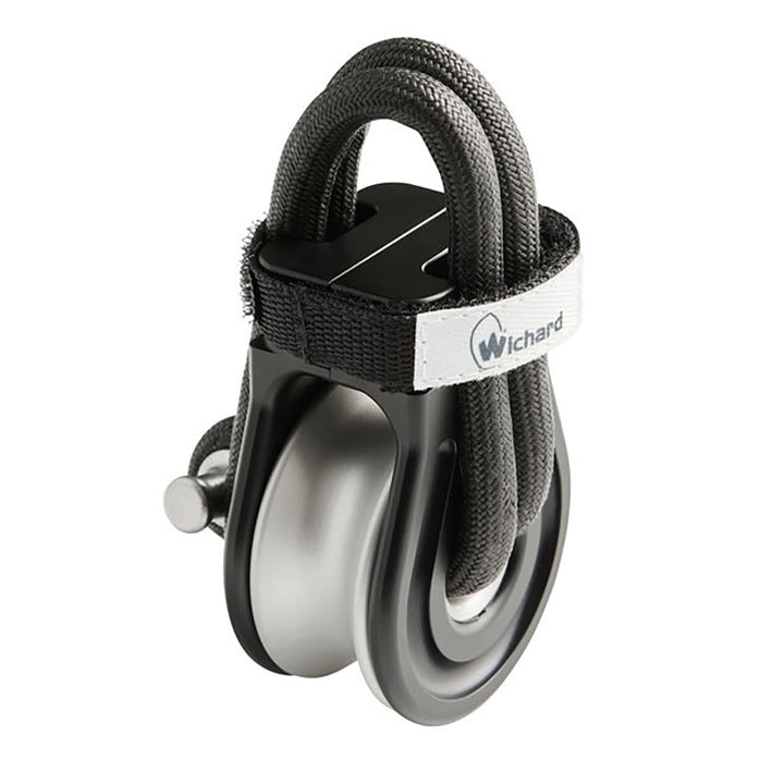 Wichard Marine Soft Snatch Block for 16mm ropes, showing the durable pulley with side plates and sheave for marine sailing use.