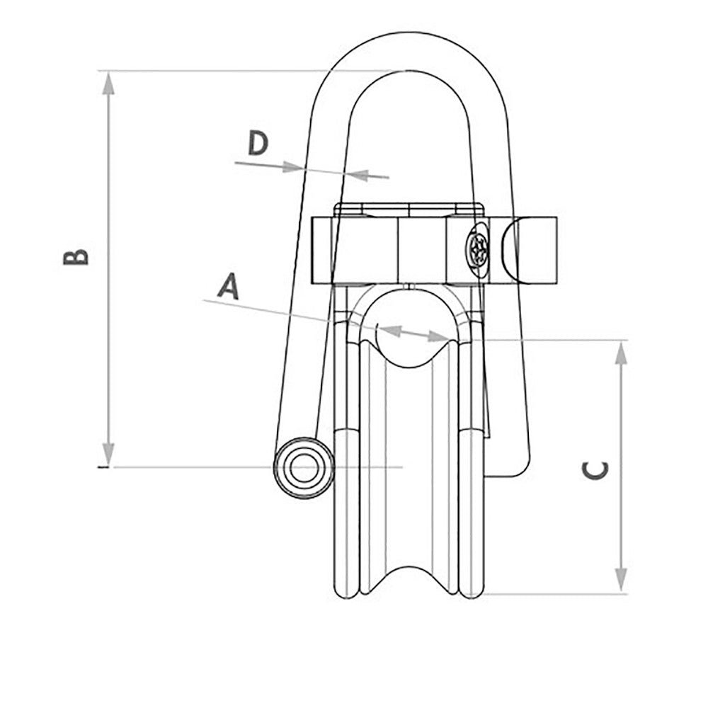 Wichard Marine Soft Snatch Block for 16mm ropes, durable marine block with smooth sheave for sailing and rigging applications