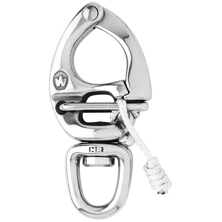 Wichard Marine HR quick release snap shackle with swivel eye, 80mm length, made of stainless steel for sailing and marine use