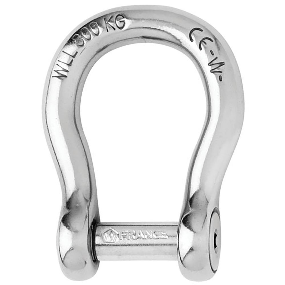 Wichard Marine self-locking Allen head pin bow shackle, 8mm diameter, 5/16 inch, with a secure locking mechanism.