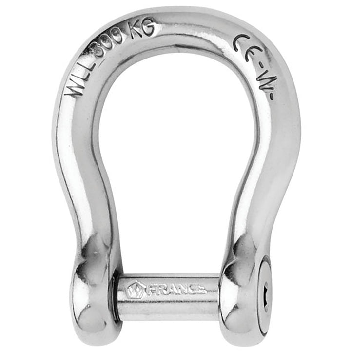 Wichard Marine self-locking Allen head pin bow shackle, 8mm diameter, 5/16 inch, with a secure locking mechanism.