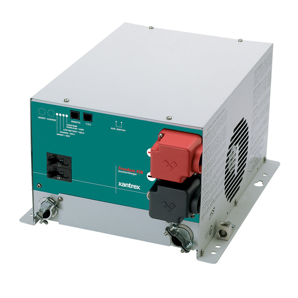 Xantrex Freedom 458 20-12 inverter/charger combo with single input and dual output, for reliable power conversion and charging.