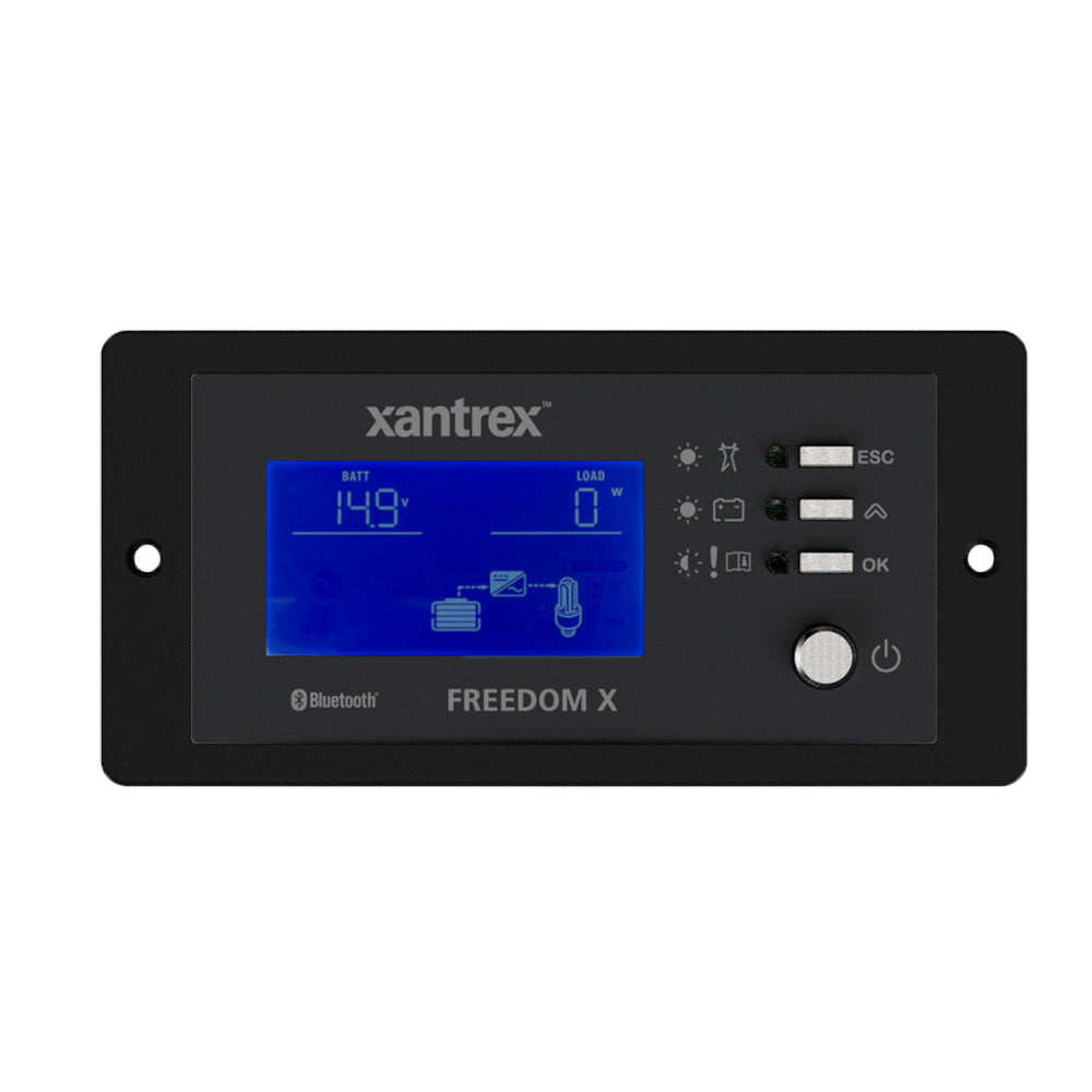 Xantrex Freedom X XC remote panel with Bluetooth and 25 ft network cable for inverter control and monitoring.