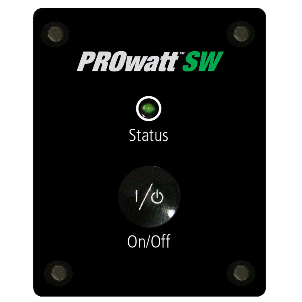 Xantrex remote panel with 25-foot cable for ProWatt SW inverter, showing control interface and connection ports.