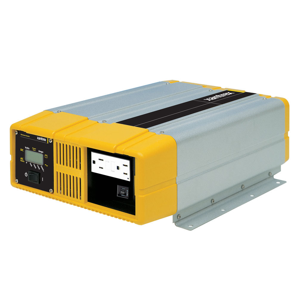Xantrex Statpower Prosine 1800 GFCI inverter showing digital display and control panel for efficient power conversion.